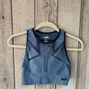Grey- Sports Bra- High Neck